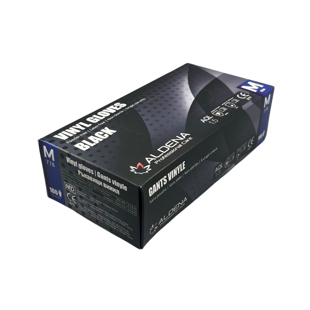Rukavice vinilne bez pudera 100/1 - Crne - Slika 2