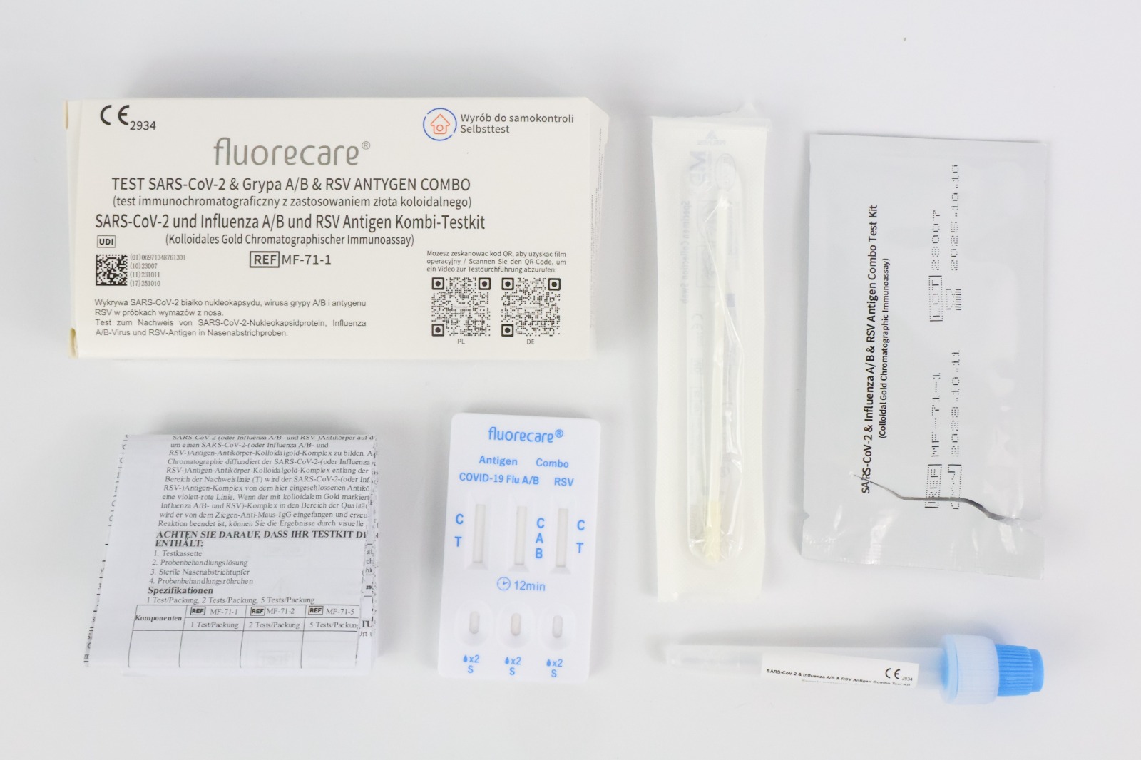 Brzi test - Fluorecare SARS-CoV-2 & Influenza A/B & RSV ANTIGEN COMBO TEST KIT A1 - Slika 2