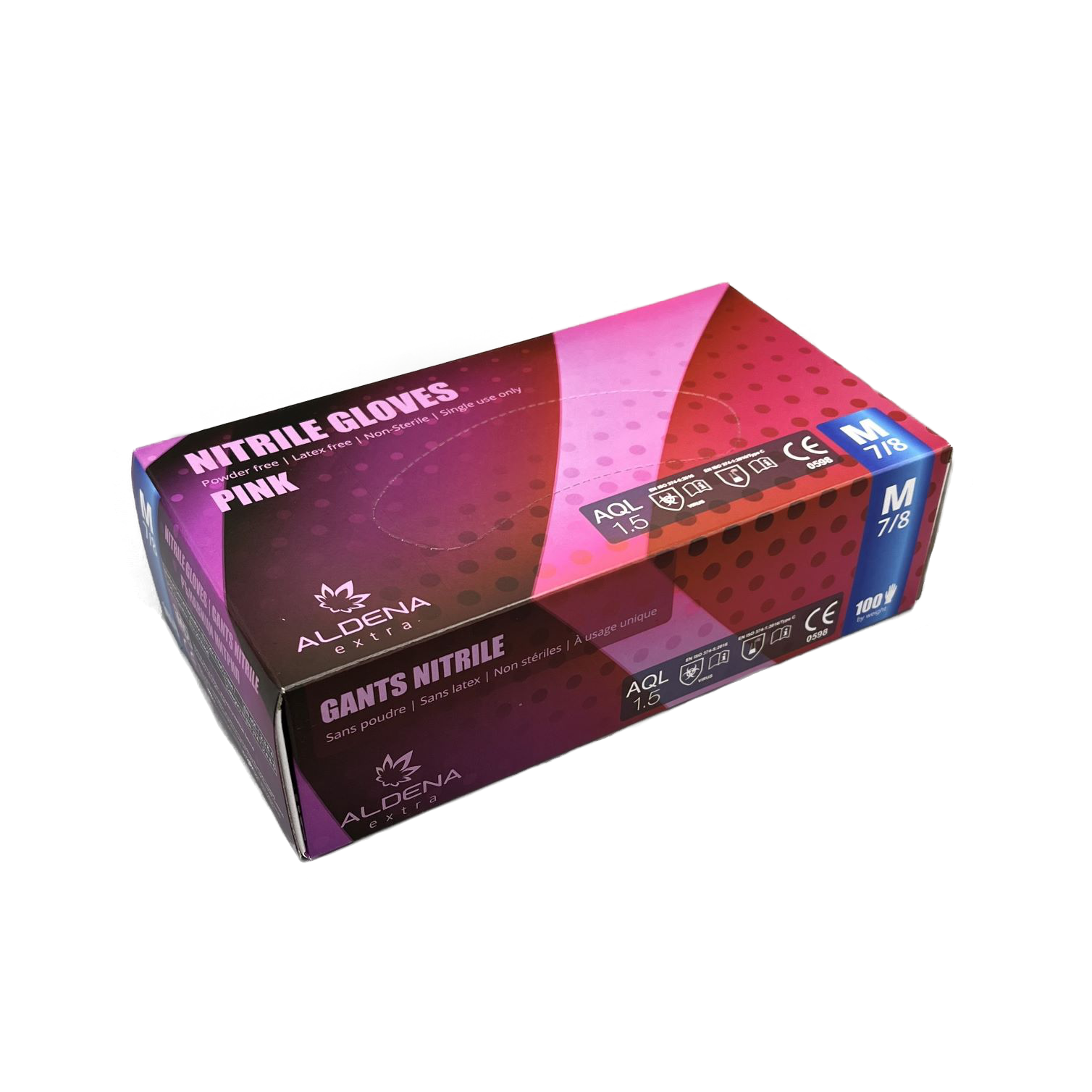 Rukavice nitrilne bez pudera 100/1 - Roze - Slika 3
