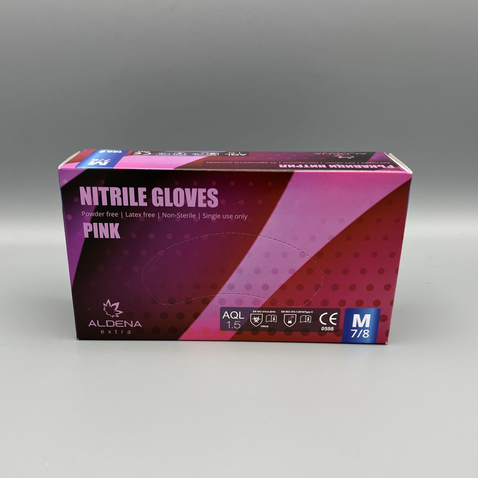 Rukavice nitrilne bez pudera 100/1 - Roze - Slika 5