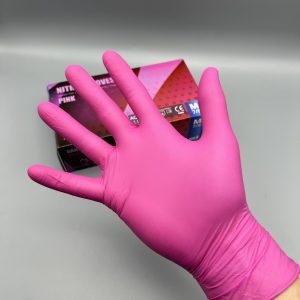 Rukavice nitrilne bez pudera 100/1 - Roze